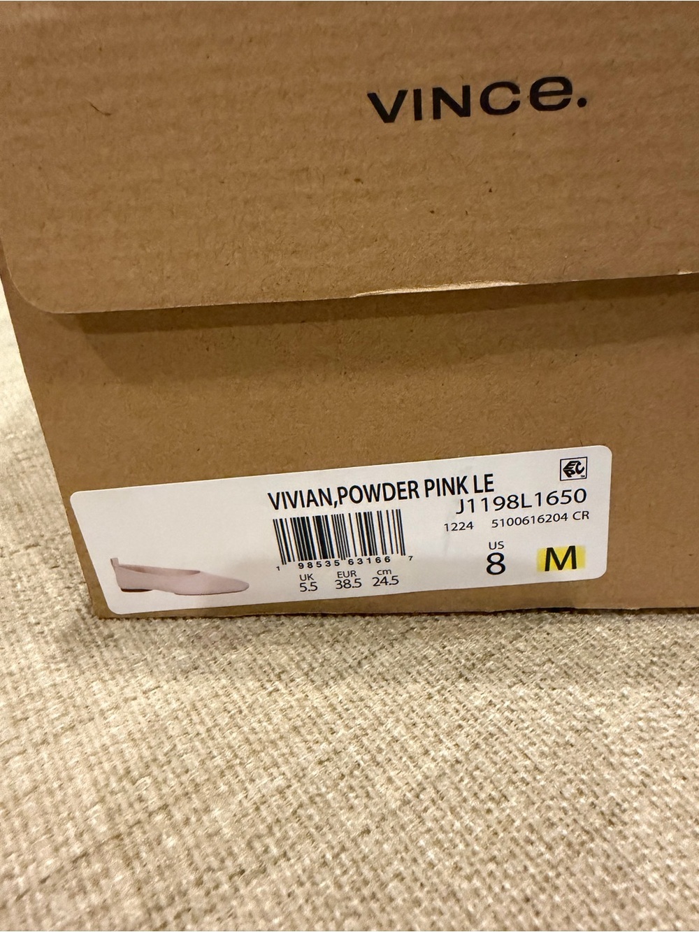 Vince Blush Leather Vivian Ballet Flats - Picture 10 of 11